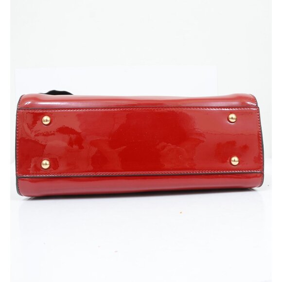 Lipstick Red Shiny Leopard Bow Chunky Diamond Closure Handbag Purse Crossbody - Picture 6 of 11